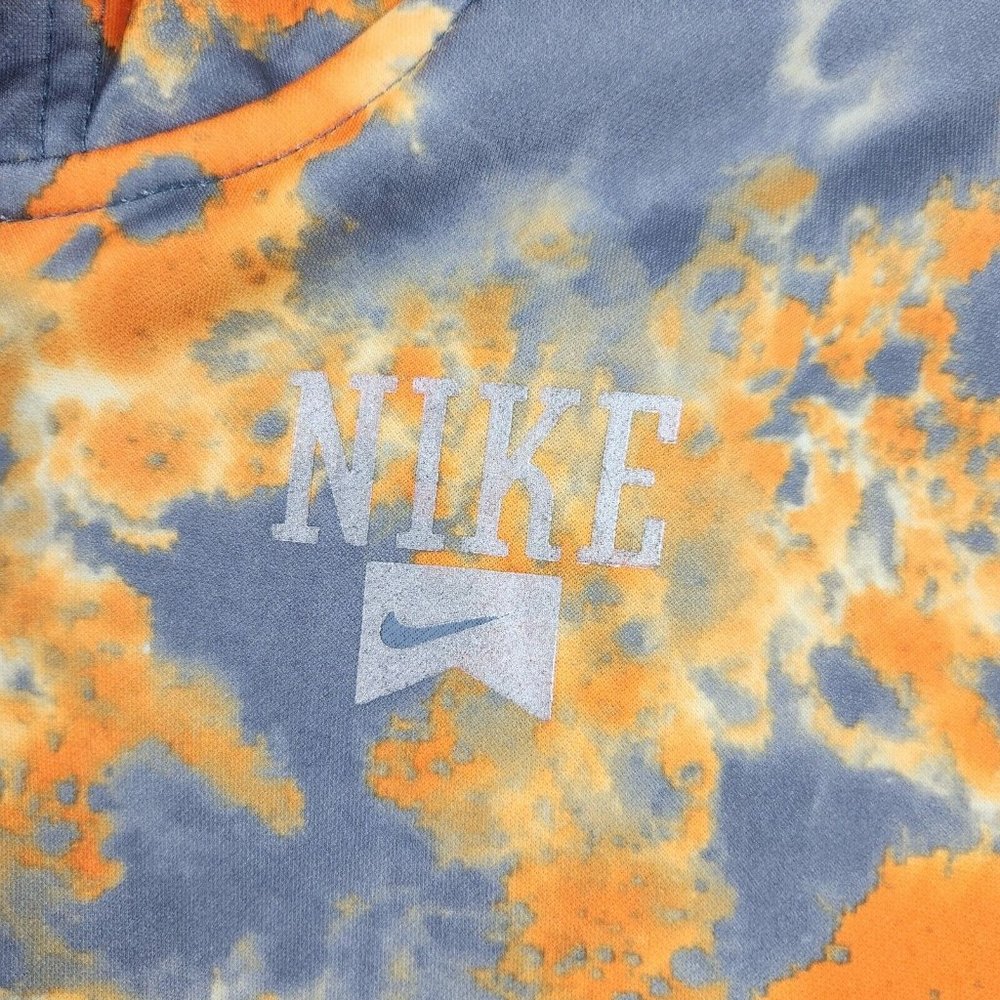 Nike Jacket Boys Large Orange Gray Hoodie Splatter 12/13 Years Youth Full Zip - Picture 3 of 14